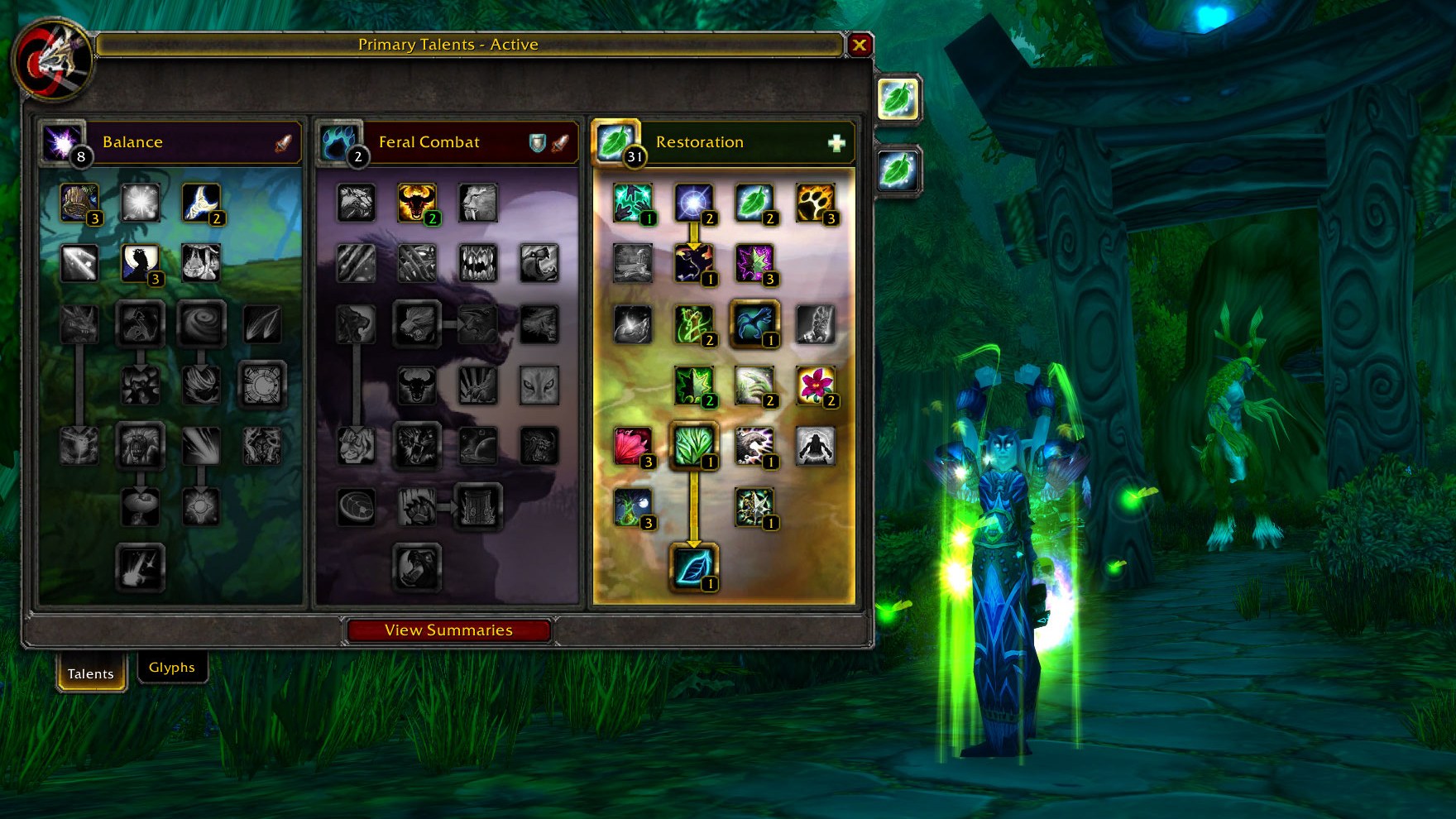 PvE Restoration Druid Talents Builds Glyphs Cataclysm Classic