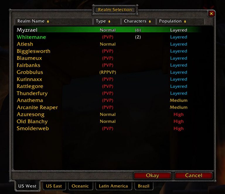 "Layered" Is Now Showing On Realms In The Realm Selection List In WoW ...