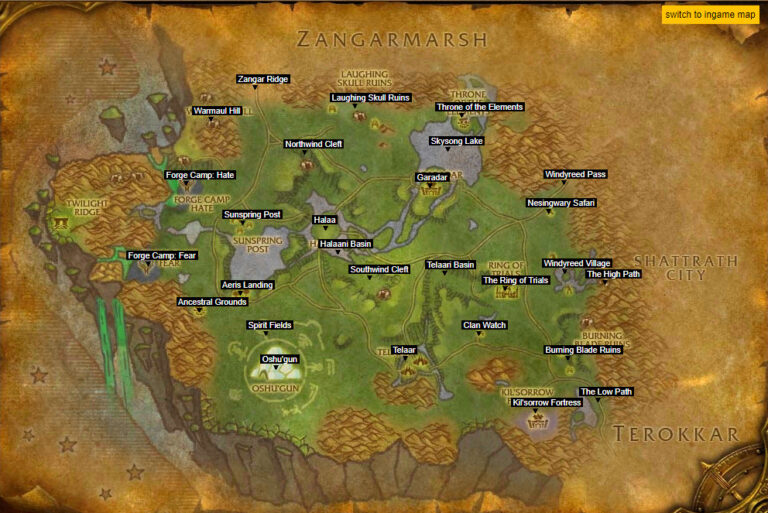 Nagrand Alliance Complete Questing Guide TBC Burning Crusade   Nagrand 768x513 