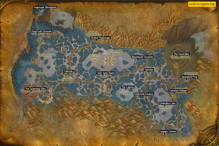 Zangarmarsh Alliance Complete Questing Guide - (TBC) Burning Crusade ...