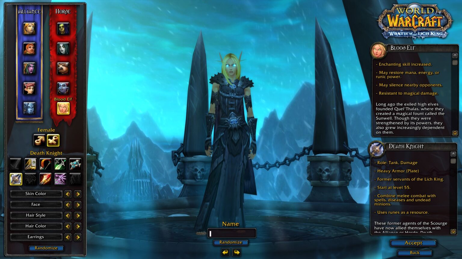 Wotlk Race Class Combinations Wotlk Wrath Of The Lich King Classic