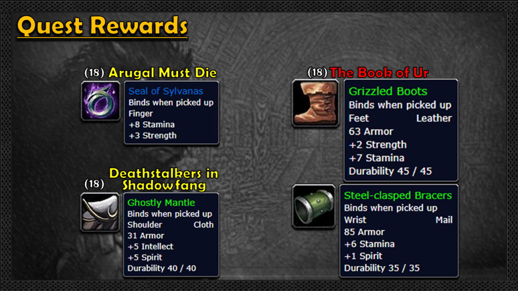 classic shadowfang keep quest rewards