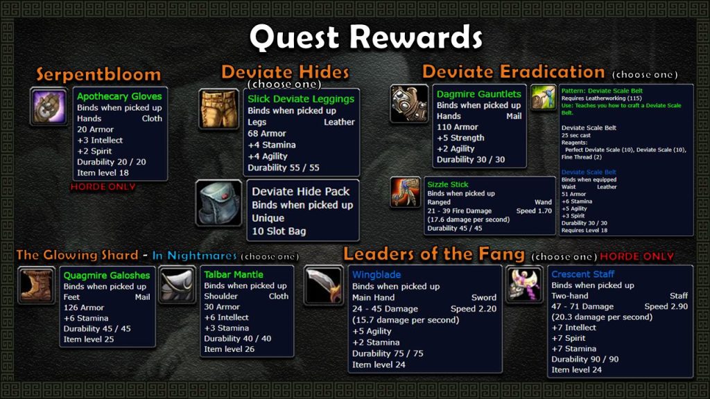 wailing caverns quest rewards