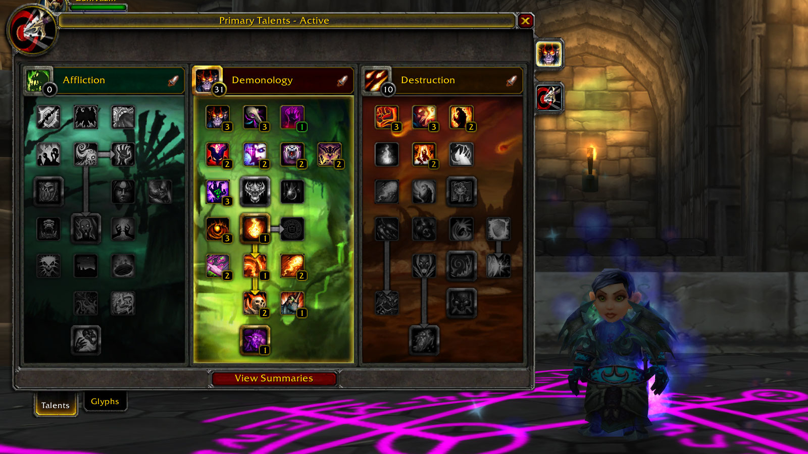 Pve Demonology Warlock Talents Builds And Glyphs Cataclysm Classic Warcraft Tavern