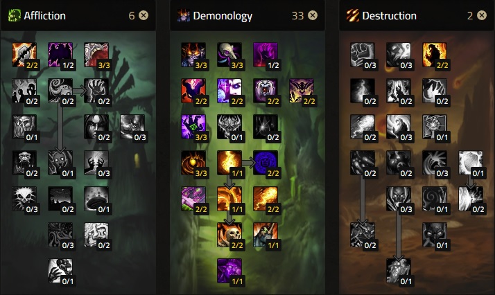 cataclysm warlock leveling demonology build