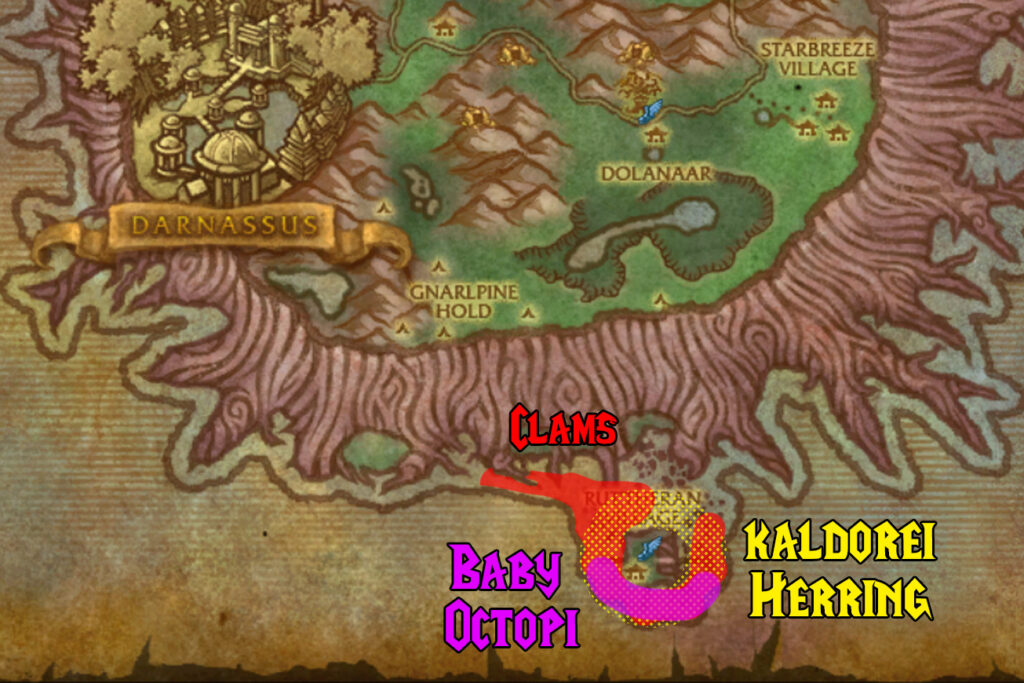 darnassus alliance fishing dailies map outside city ruttheran village v2