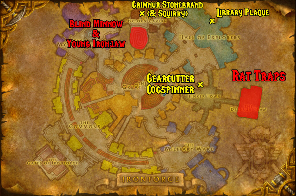 ironforge map cataclysm fishing daily quests alliance ironforge