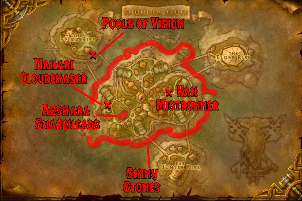 map for cataclysm horde daily quests thunder bluff fishing