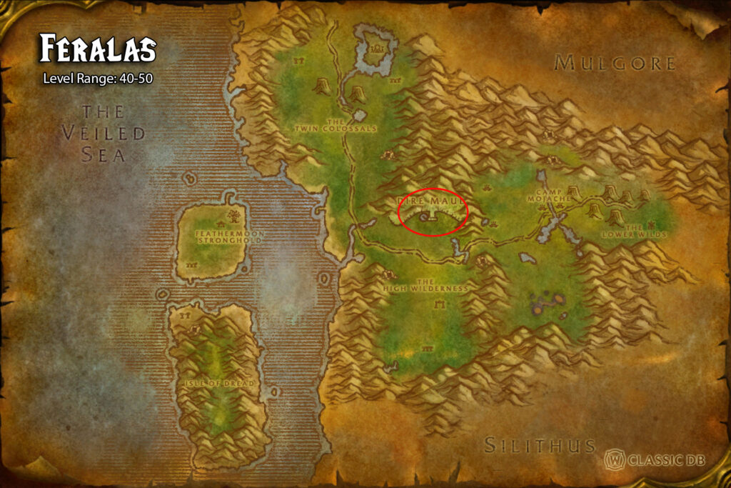 feralas map dire maul west