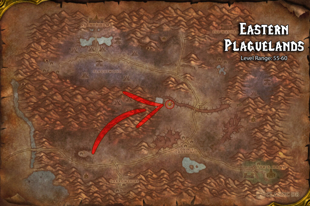 where to find arcane barrage rune in western plaguelands step 5