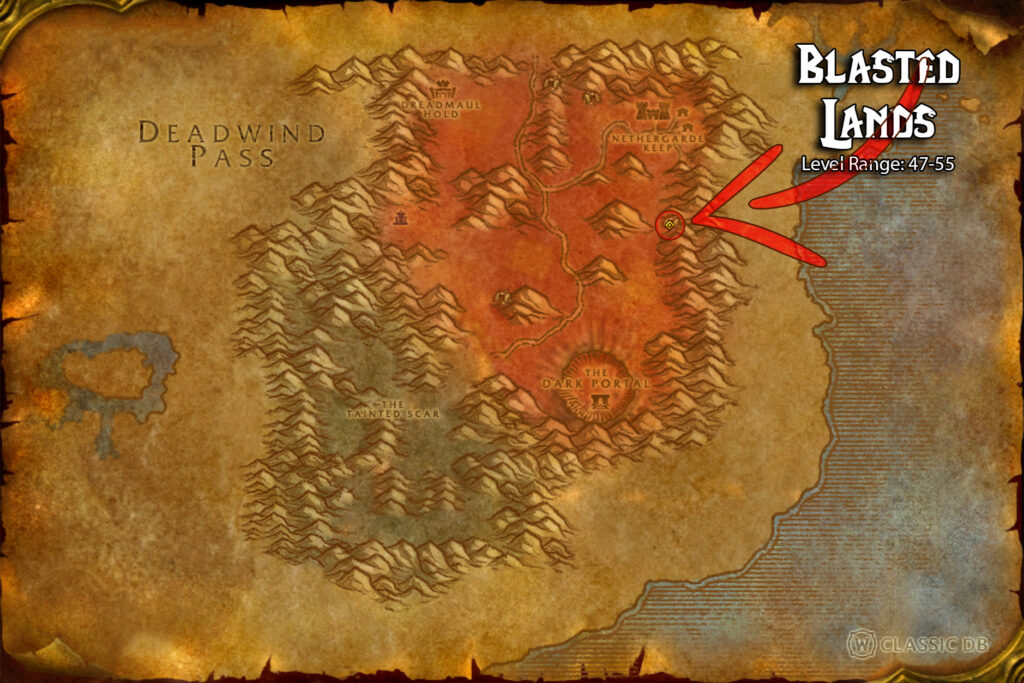 where to find infernal armor rune in blasted lands