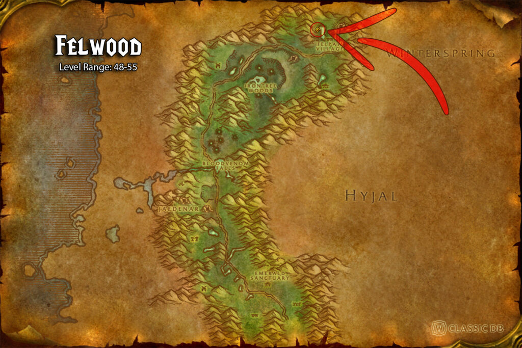 where to find nature specialization rune in felwood