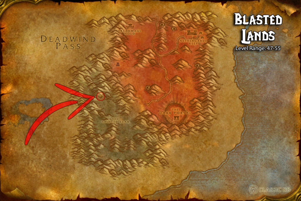 where to find shadow specialization rune in blasted lands