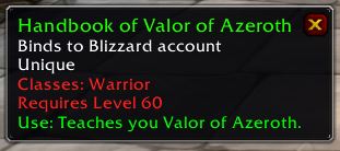 handbook of valor of azeroth