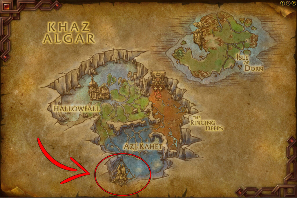 nerub ar palace raid location in khaz algar