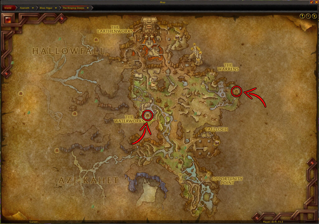 the ringing deeps delve locations khaz algar world of warcraft the war within