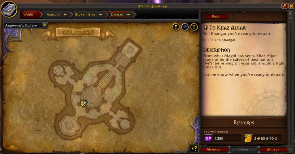 to khaz algar quest log map