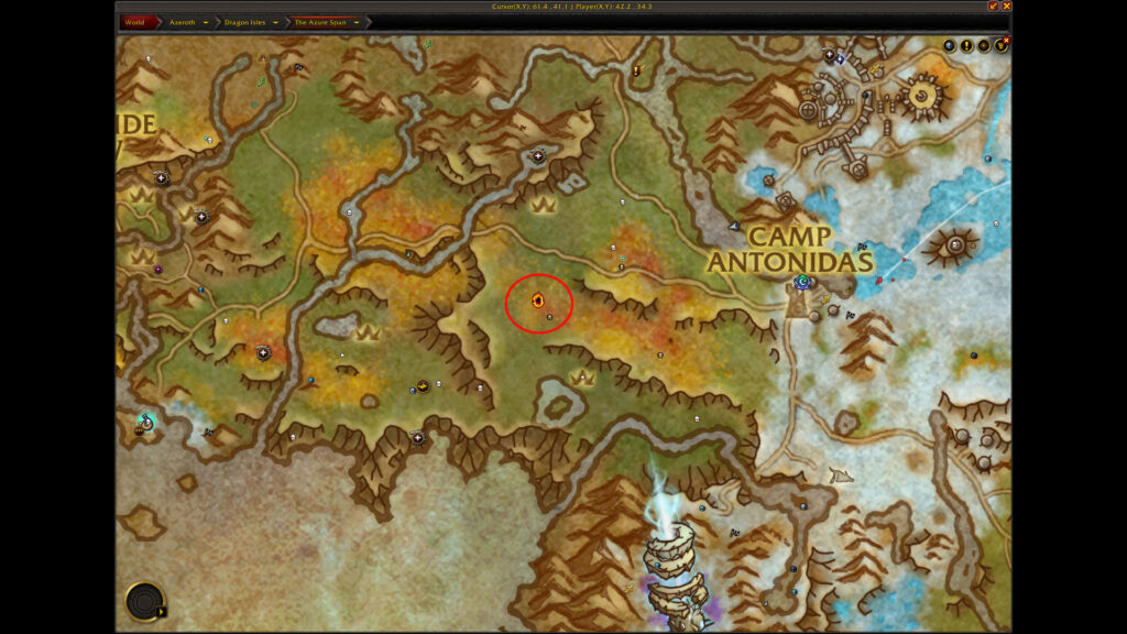 waking dream portal icon map location