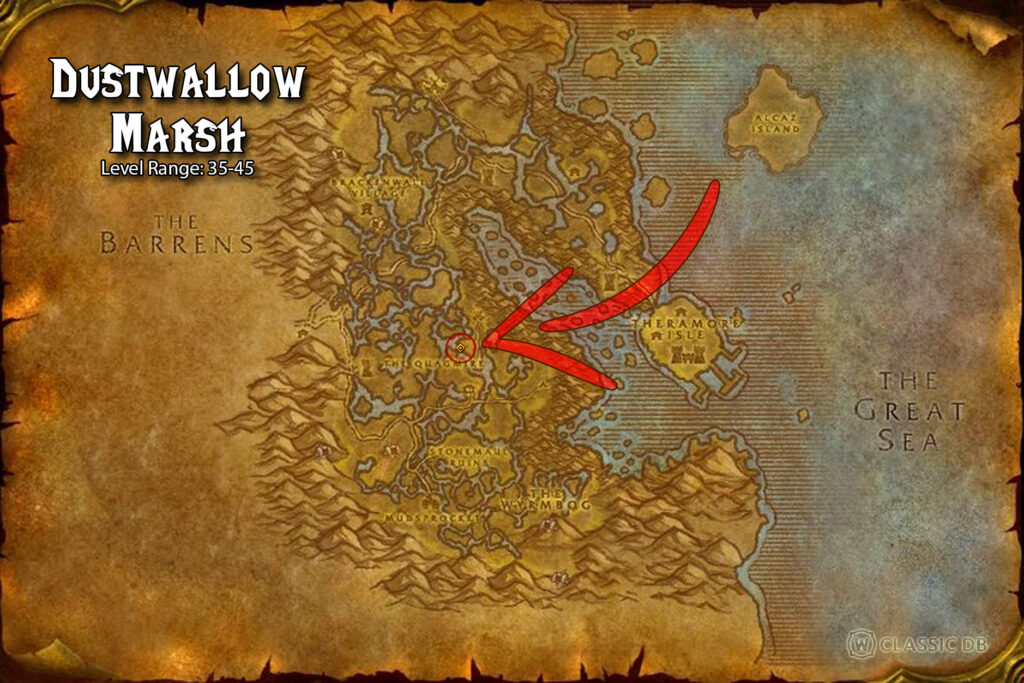 how to find nourish rune dustwallow marsh step 1