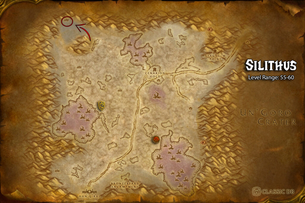 silithus the crystal vale prince thunderaan map location