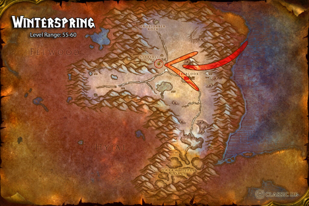 treatise of the falcon hunter aspect sod world of warcraft winterspring map