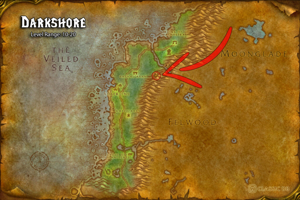 where to find druid savage roar rune in darkshore step 1