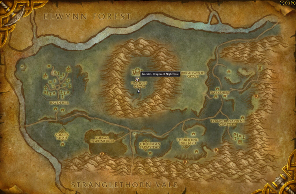 wow anniversary emeriss location duskwood map