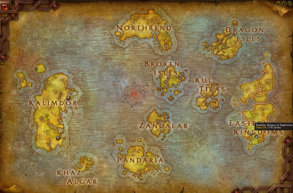 wow anniversary emeriss location world map