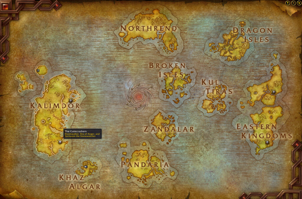 wow anniversary gatecrashers location world map 1