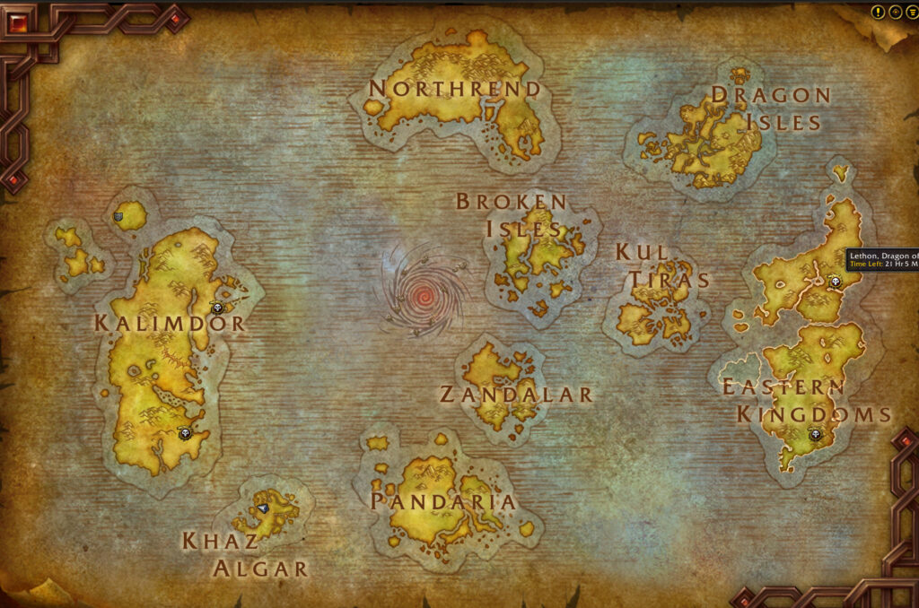 wow anniversary lethon location world map