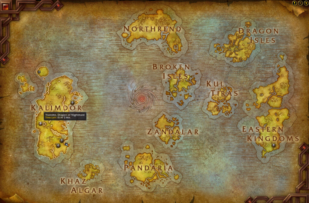 wow anniversary ysondre location world map