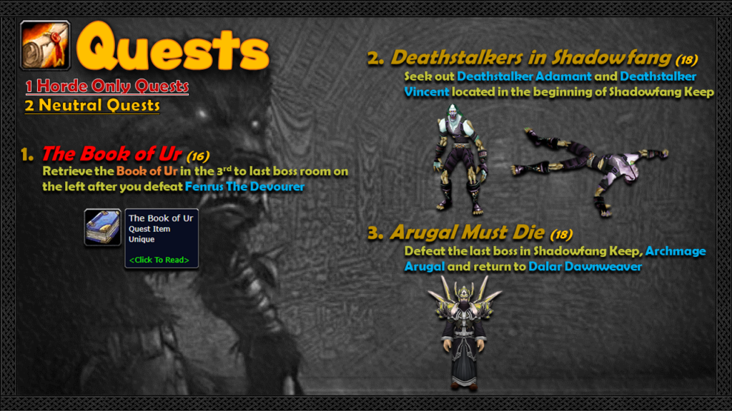 shadowfang keep quests