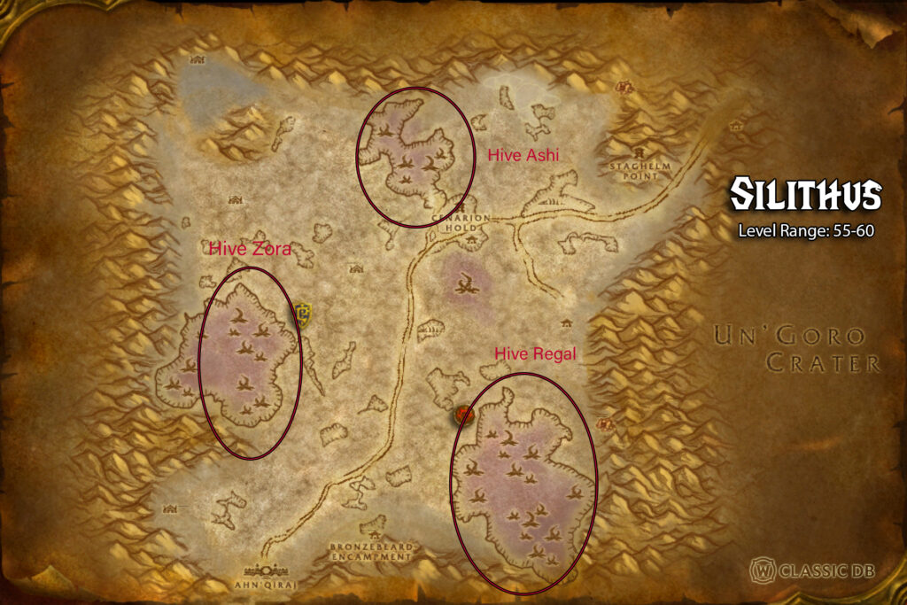 silithus hives map locations