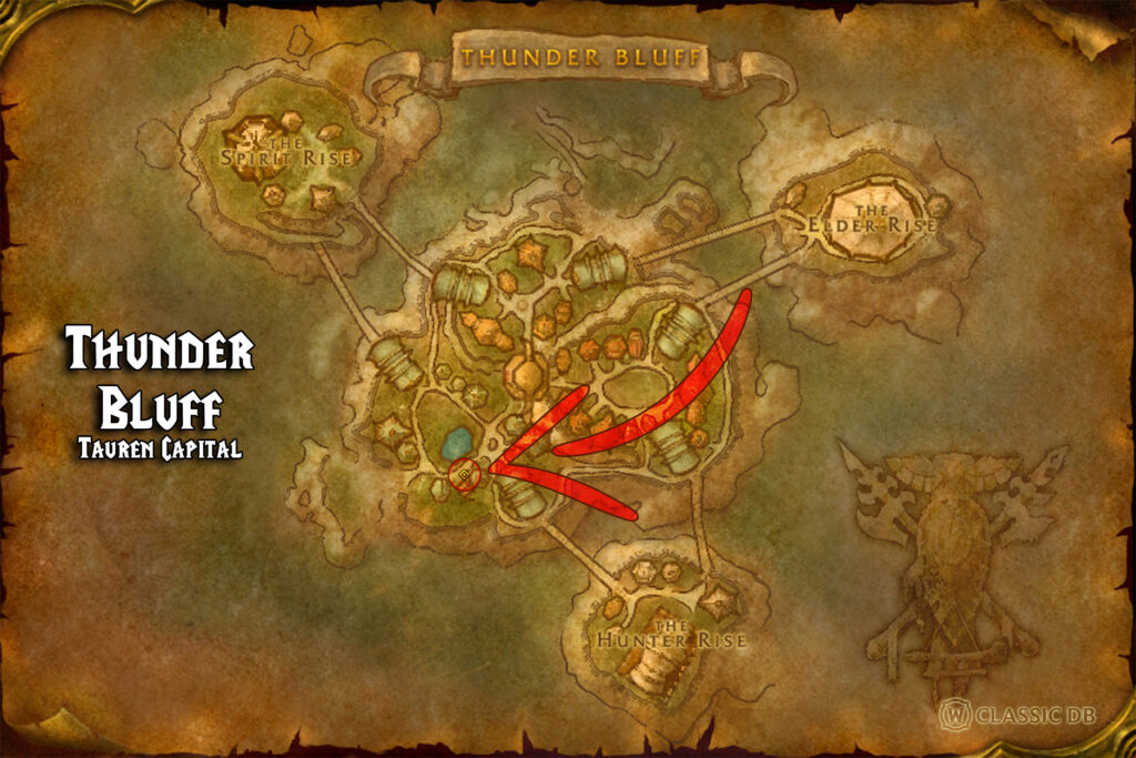 weapon skill trainer thunder bluff location in wow classic