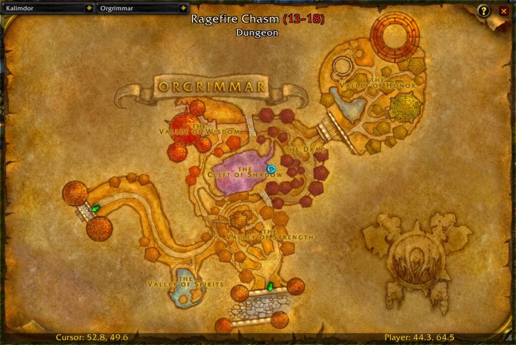 wow classic ragefire chasm location orgrimmar