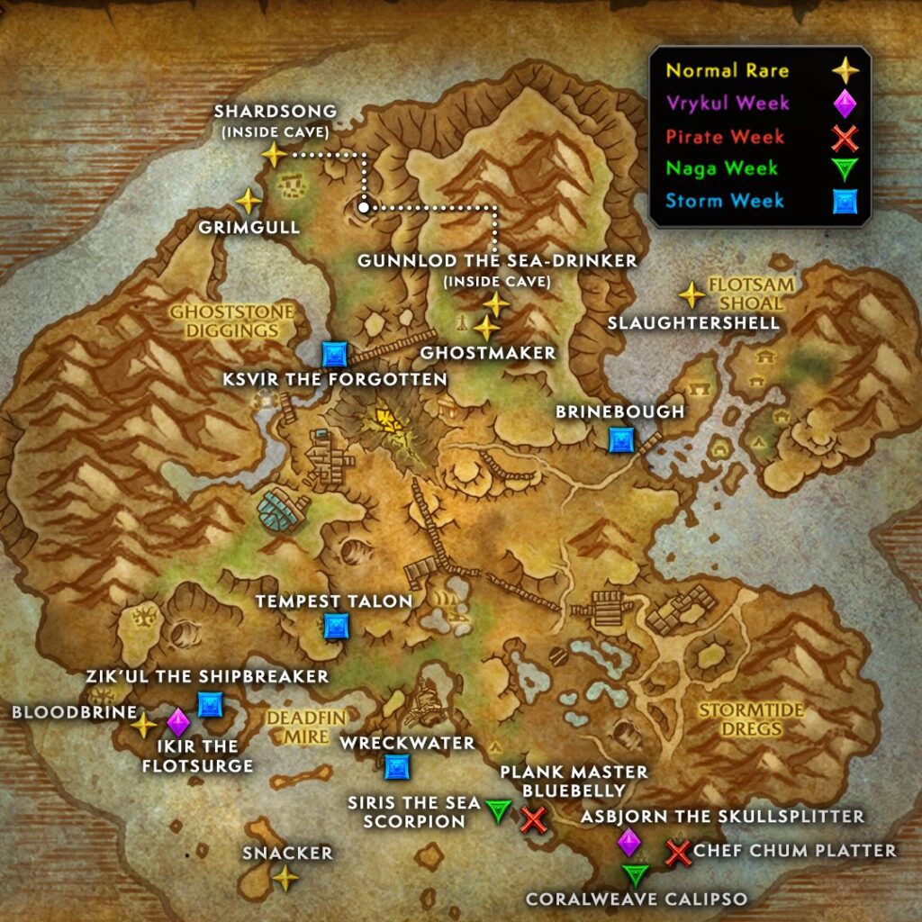 blizzard siren isles rare spawn map