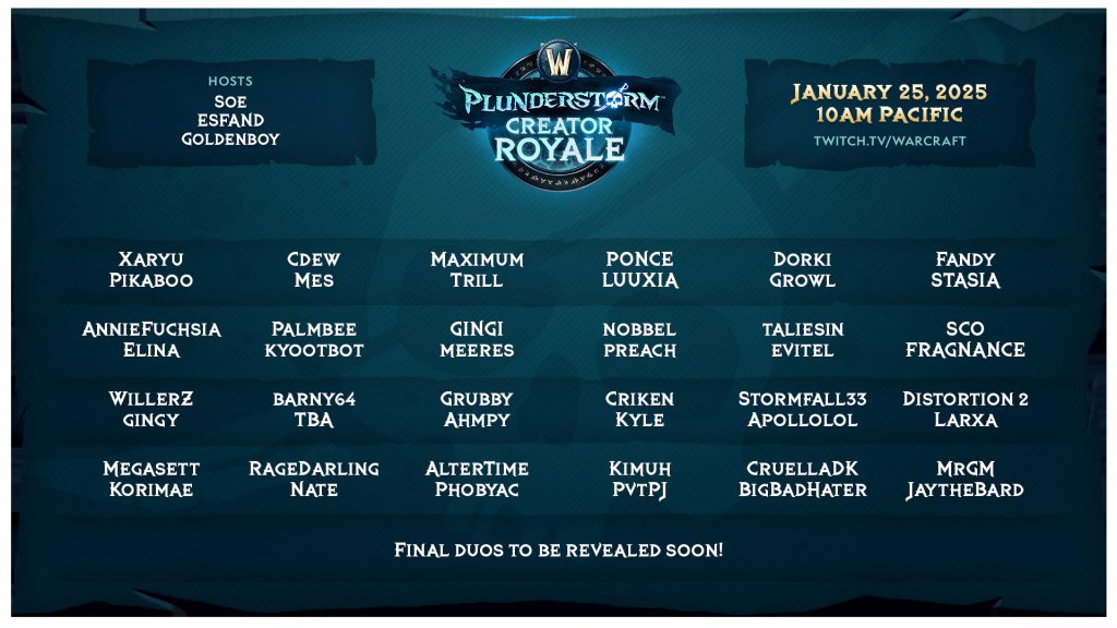 The Plunderstorm Creator Royale is Back January 25th