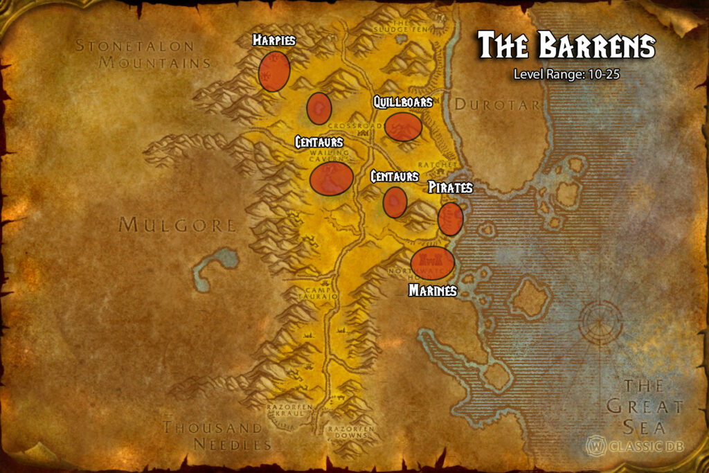 the barrens linen cloth farming spots